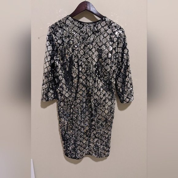 ICHI  Sequin T Shirt Blouse Dress M - Picture 2 of 4